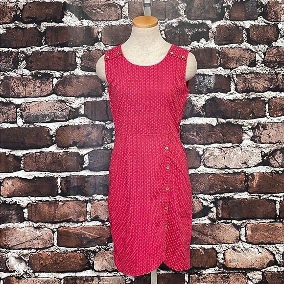 Mata Traders Dress Sleeveless Red White Dots Buttons Size XS - Picture 4 of 16